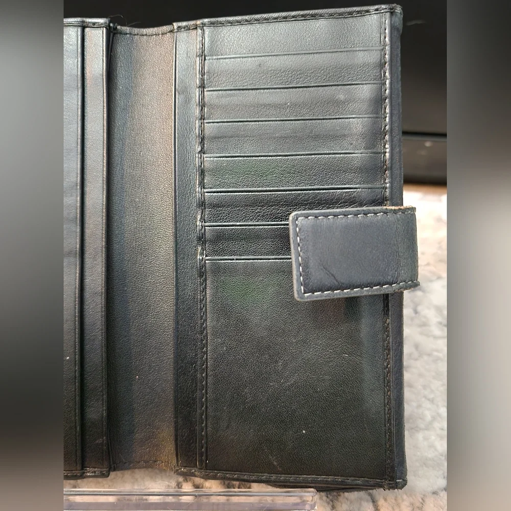 Dior Saddle Long Wallet - Black Leather